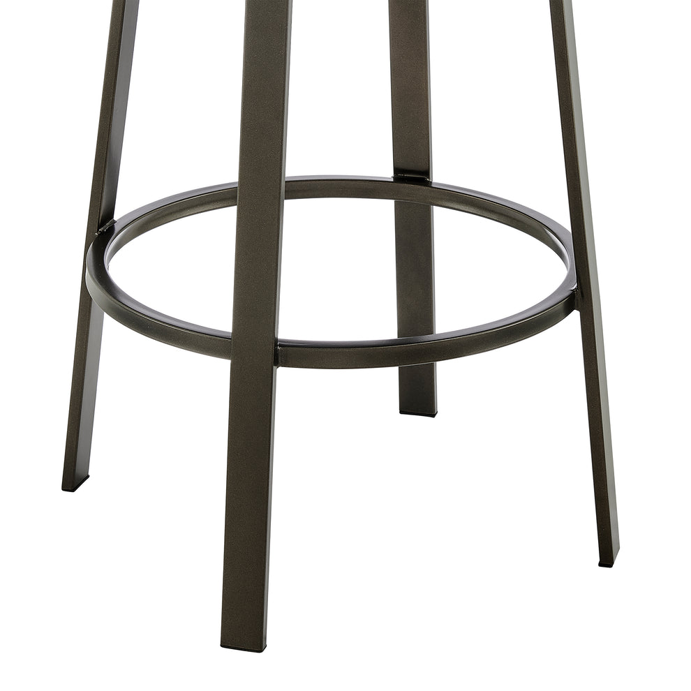 Neura Swivel Counter or Bar Stool in Mocha Finish with Brown Faux Leather By Armen Living | Bar Stools | Modishstore - 8
