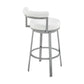 Neura Swivel Counter or Bar Stool in Cloud Finish with White Faux Leather By Armen Living | Bar Stools | Modishstore - 5