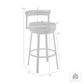 Neura Swivel Counter or Bar Stool in Cloud Finish with White Faux Leather By Armen Living | Bar Stools | Modishstore - 9