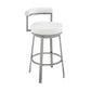 Neura Swivel Counter or Bar Stool in Cloud Finish with White Faux Leather By Armen Living | Bar Stools | Modishstore - 2