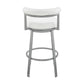 Neura Swivel Counter or Bar Stool in Cloud Finish with White Faux Leather By Armen Living | Bar Stools | Modishstore - 6