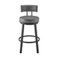 Dalza Swivel Counter or Bar Stool in Black Finish with Grey Faux Leather By Armen Living | Bar Stools | Modishstore - 3