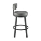 Dalza Swivel Counter or Bar Stool in Black Finish with Grey Faux Leather By Armen Living | Bar Stools | Modishstore - 4