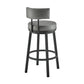 Dalza Swivel Counter or Bar Stool in Black Finish with Grey Faux Leather By Armen Living | Bar Stools | Modishstore - 5