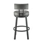 Dalza Swivel Counter or Bar Stool in Black Finish with Grey Faux Leather By Armen Living | Bar Stools | Modishstore - 6
