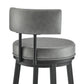 Dalza Swivel Counter or Bar Stool in Black Finish with Grey Faux Leather By Armen Living | Bar Stools | Modishstore - 10