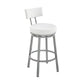Dalza Swivel Counter or Bar Stool in Cloud Finish with White Faux Leather By Armen Living | Bar Stools | Modishstore - 2