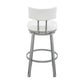 Dalza Swivel Counter or Bar Stool in Cloud Finish with White Faux Leather By Armen Living | Bar Stools | Modishstore - 6