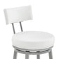 Dalza Swivel Counter or Bar Stool in Cloud Finish with White Faux Leather By Armen Living | Bar Stools | Modishstore - 7