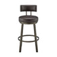 Dalza Swivel Counter or Bar Stool in Mocha Finish with Brown Faux Leather By Armen Living | Bar Stools | Modishstore - 3