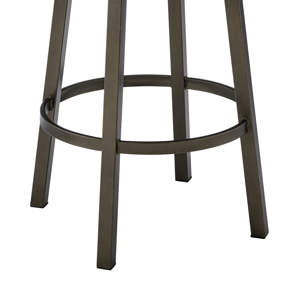 Dalza Swivel Counter or Bar Stool in Mocha Finish with Brown Faux Leather By Armen Living | Bar Stools | Modishstore - 8