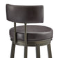 Dalza Swivel Counter or Bar Stool in Mocha Finish with Brown Faux Leather By Armen Living | Bar Stools | Modishstore - 10