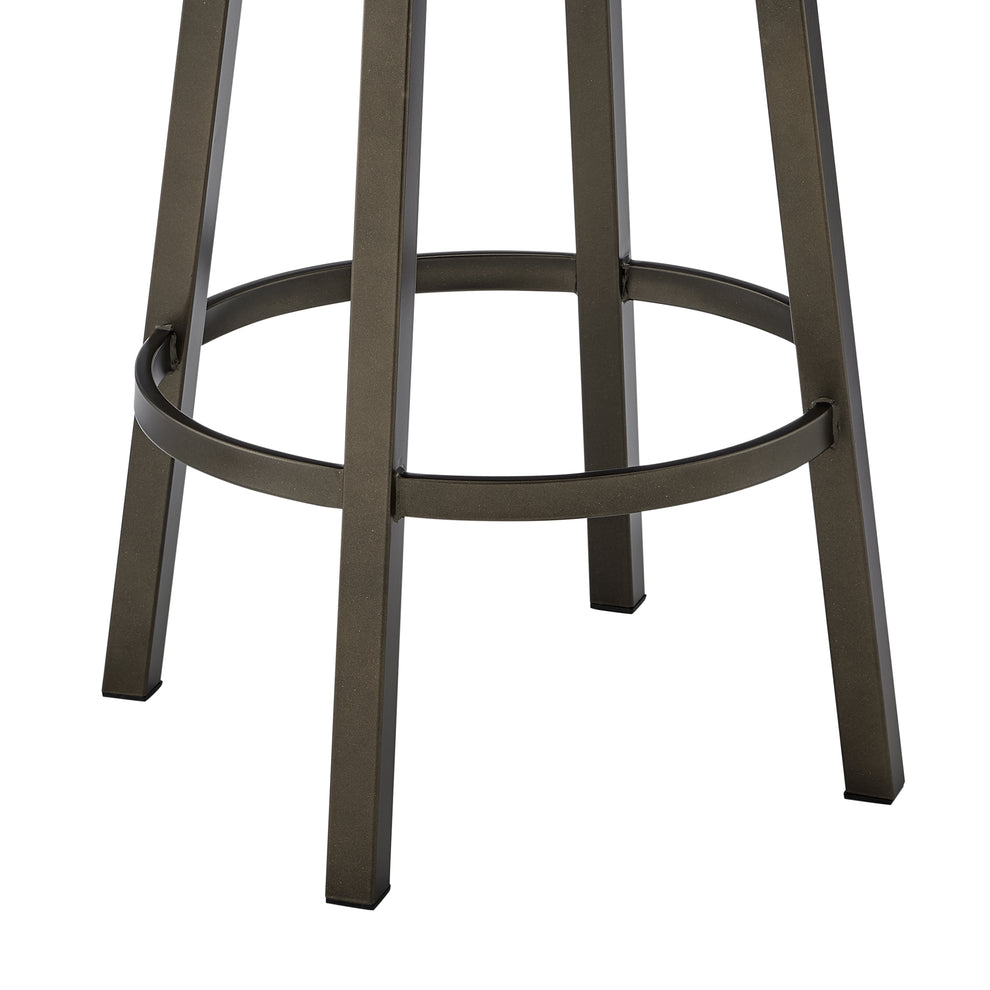 Dalza Swivel Counter or Bar Stool in Mocha Finish with Brown Faux Leather By Armen Living | Bar Stools | Modishstore - 8