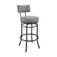 Rees Swivel Counter or Bar Stool in Black Finish with Grey Faux Leather By Armen Living | Bar Stools | Modishstore - 2