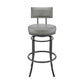 Rees Swivel Counter or Bar Stool in Black Finish with Grey Faux Leather By Armen Living | Bar Stools | Modishstore - 3