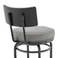 Rees Swivel Counter or Bar Stool in Black Finish with Grey Faux Leather By Armen Living | Bar Stools | Modishstore - 10