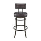 Rees Swivel Counter or Bar Stool in Mocha Finish with Brown Faux Leather By Armen Living | Bar Stools | Modishstore - 3