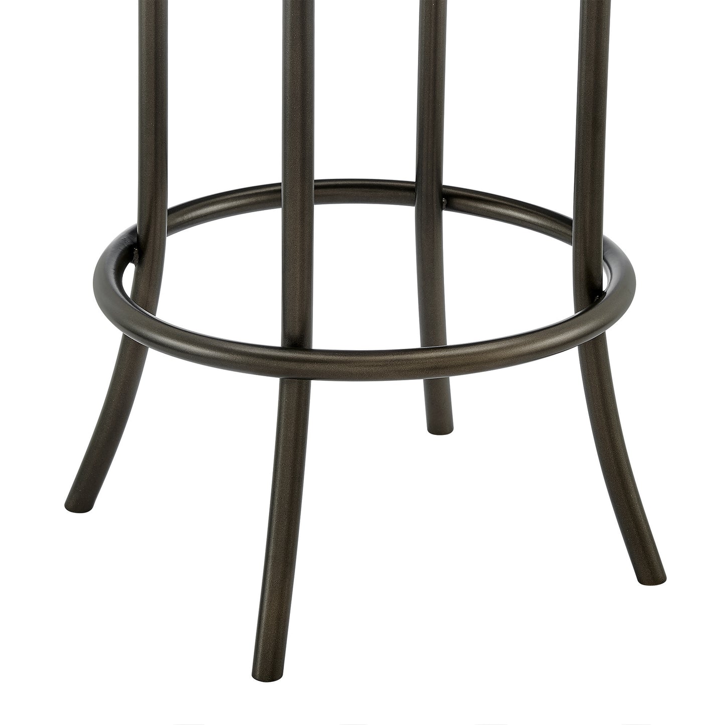 Rees Swivel Counter or Bar Stool in Mocha Finish with Brown Faux Leather By Armen Living | Bar Stools | Modishstore - 8