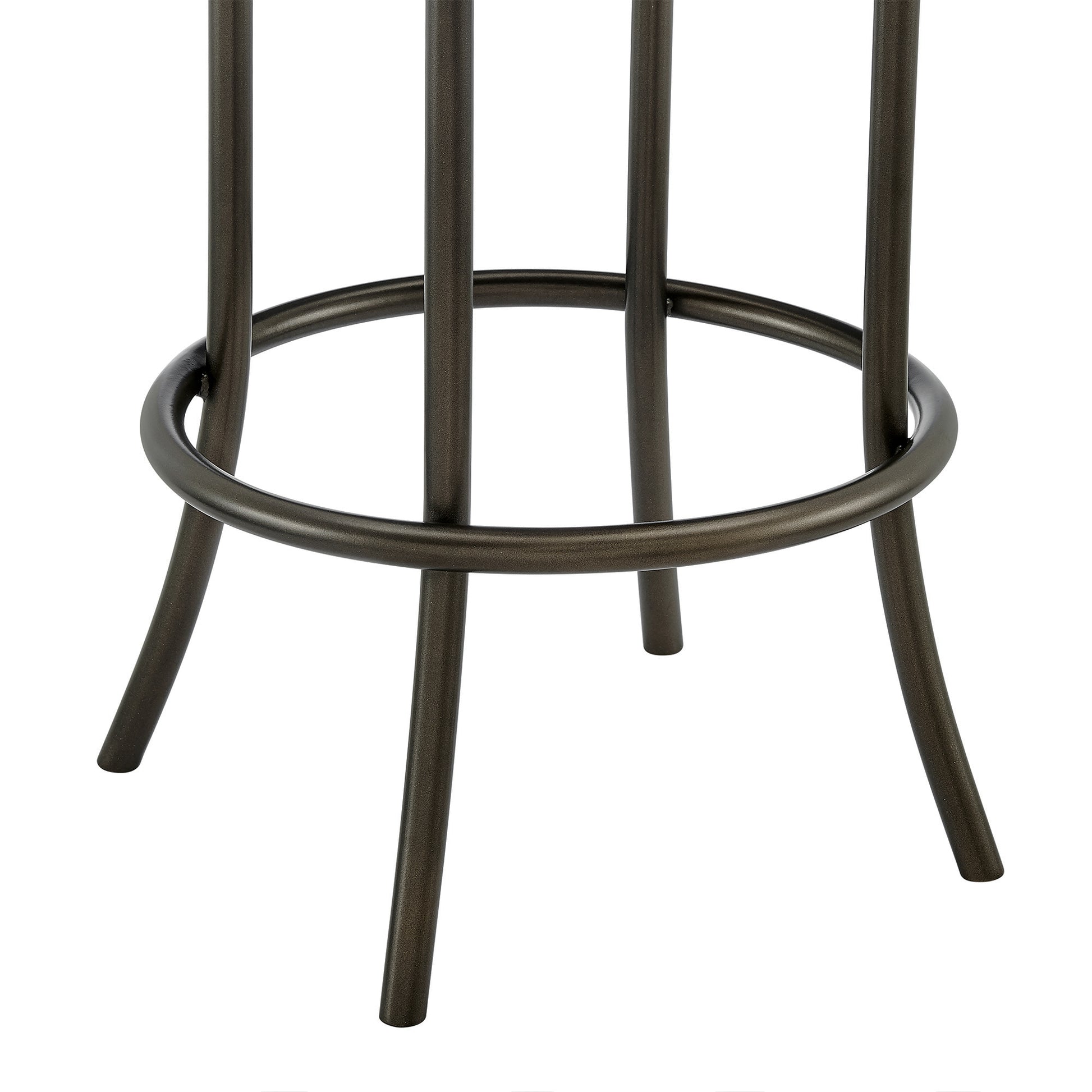 Natya Swivel Counter or Bar Stool in Mocha Finish with Brown Faux Leather By Armen Living | Bar Stools | Modishstore - 8