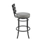 Natya Swivel Counter or Bar Stool in Black Finish with Grey Faux Leather By Armen Living | Bar Stools | Modishstore - 4