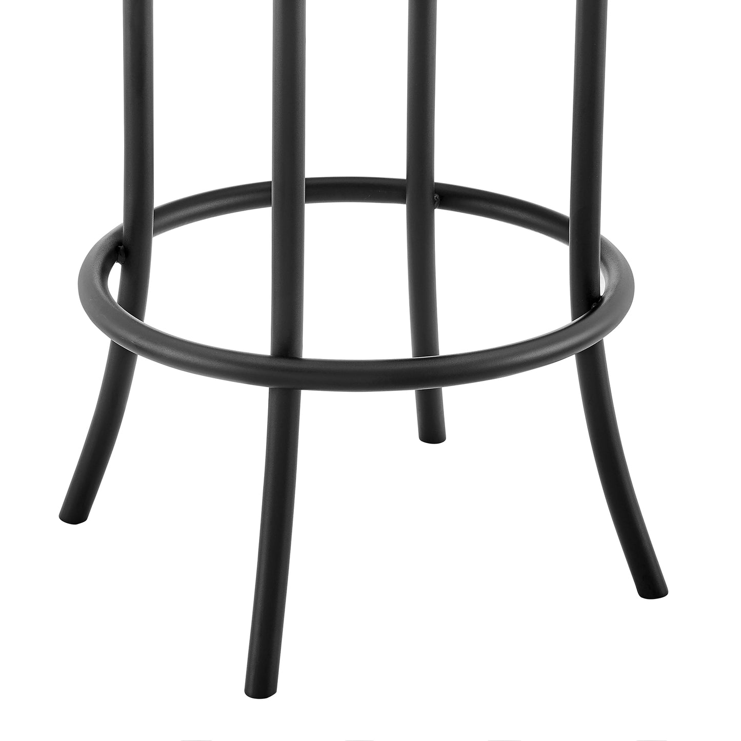 Natya Swivel Counter or Bar Stool in Black Finish with Grey Faux Leather By Armen Living | Bar Stools | Modishstore - 8