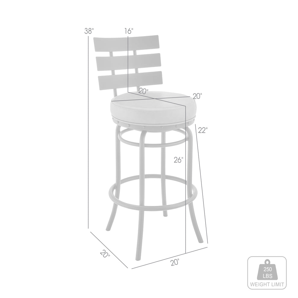 Natya Swivel Counter or Bar Stool in Mocha Finish with Brown Faux Leather By Armen Living | Bar Stools | Modishstore - 9