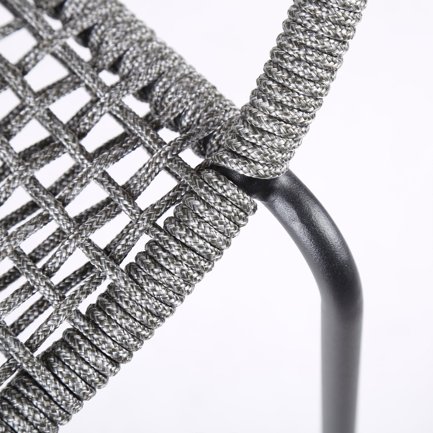 Sydney and Snack 5 Piece Outdoor Patio Dining Set in Grey Rope with Black Eucalyptus Wood By Armen Living | Outdoor Dining Sets | Modishstore - 7