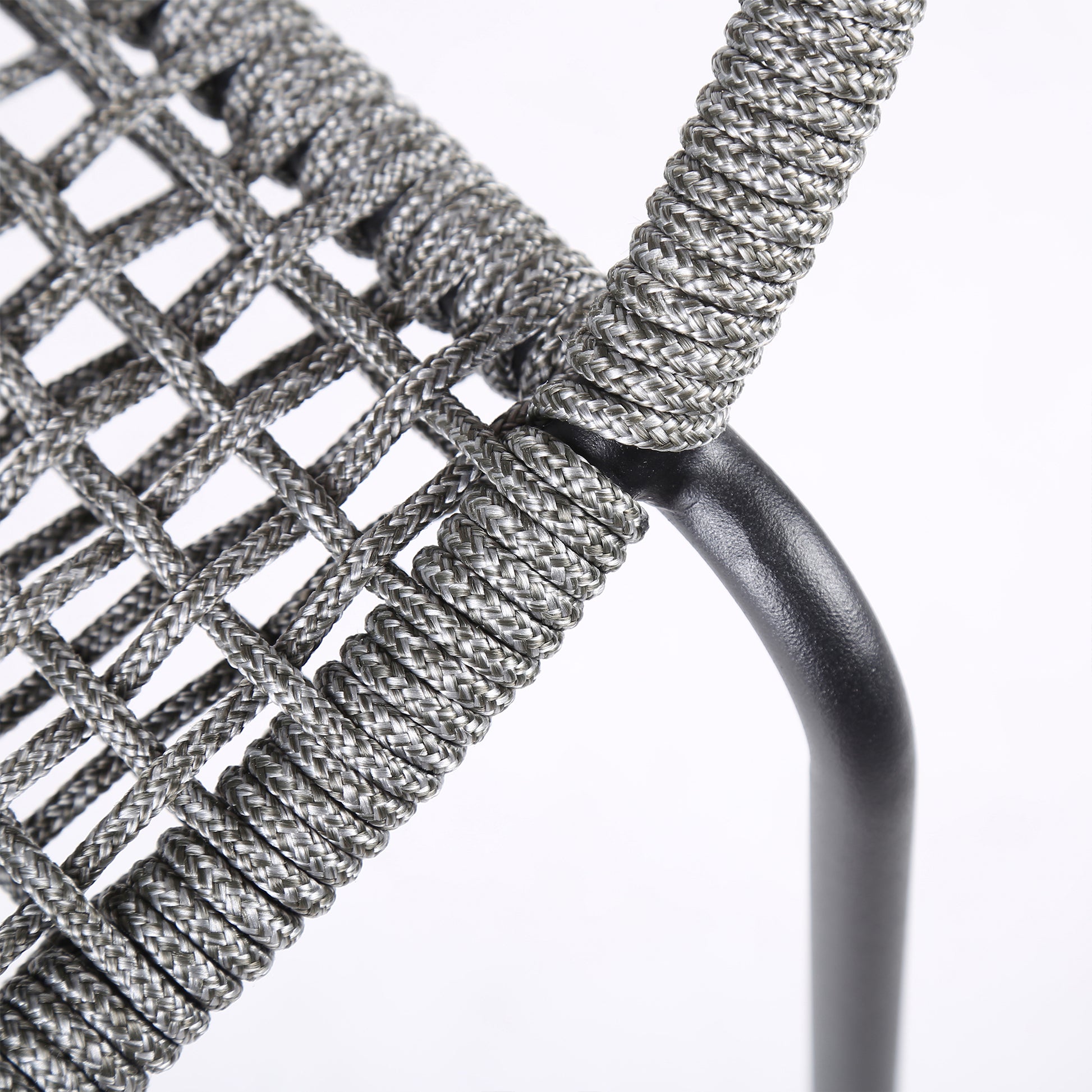 Sydney and Snack 5 Piece Outdoor Patio Dining Set in Grey Rope with Black Eucalyptus Wood By Armen Living | Outdoor Dining Sets | Modishstore - 7