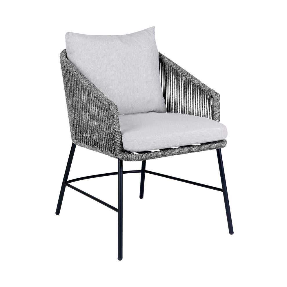Koala Calica and Camino 6 Piece Outdoor Dining Set with Dark Eucalyptus Wood and Grey Rope and Cushions By Armen Living | Outdoor Dining Sets | Modishstore - 3