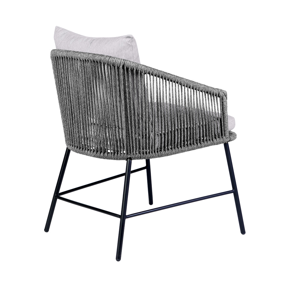 Koala Calica and Camino 6 Piece Outdoor Dining Set with Dark Eucalyptus Wood and Grey Rope and Cushions By Armen Living | Outdoor Dining Sets | Modishstore - 4