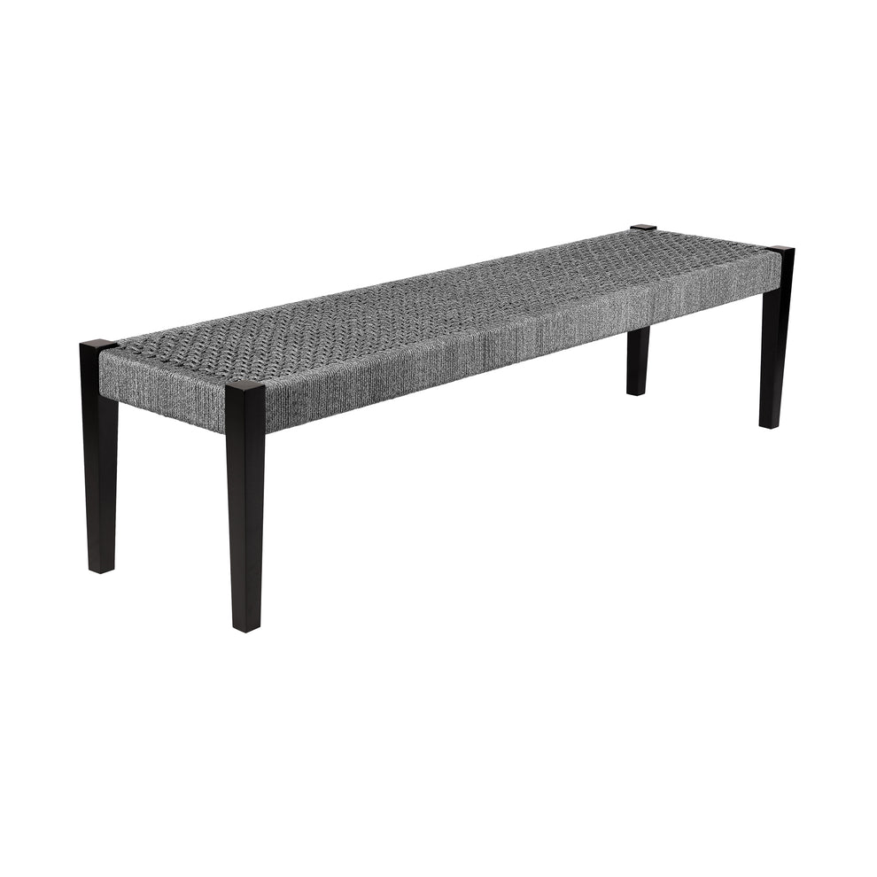 Koala Shasta and Camino 5 Piece Outdoor Dining Set in Dark Eucalyptus Wood with Grey Rope By Armen Living | Outdoor Dining Sets | Modishstore - 7