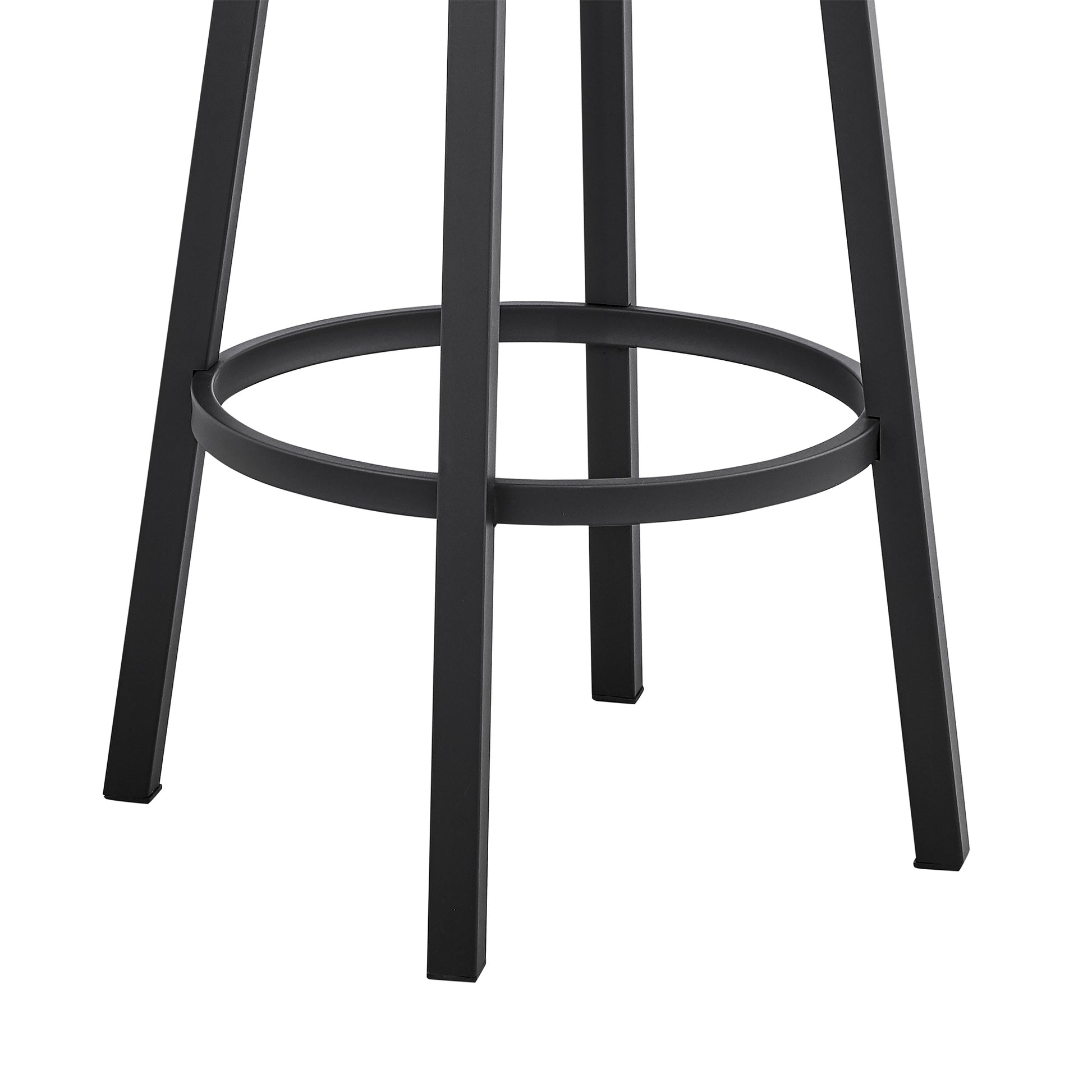Titana 26" Counter Height Swivel Black Faux Leather and Metal Bar Stool By Armen Living | Bar Stools | Modishstore - 8