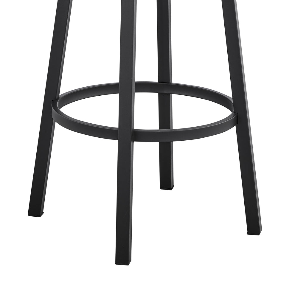 Titana 30" Bar Height Swivel Black Faux Leather and Metal Bar Stool By Armen Living | Bar Stools | Modishstore - 8