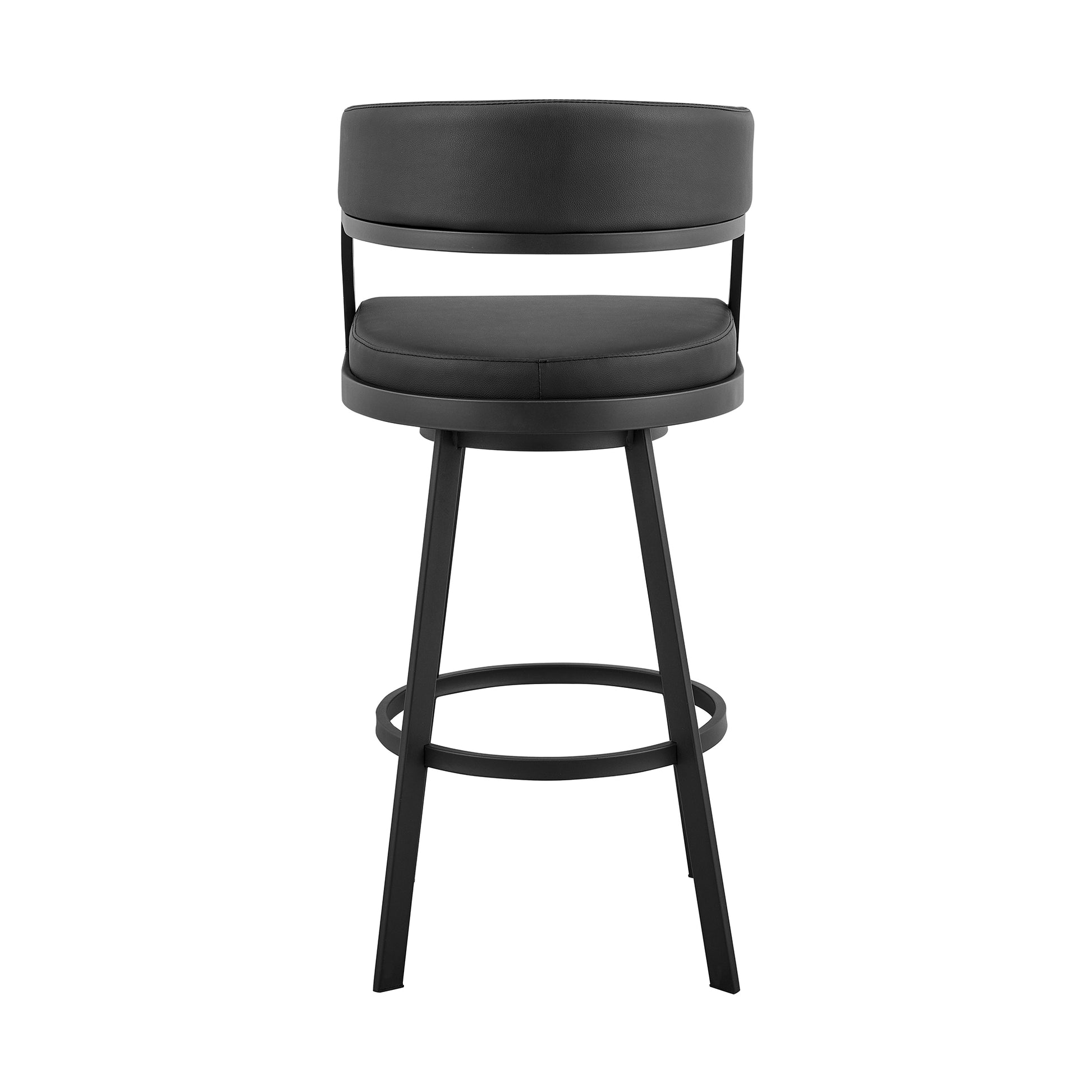 Dione 26" Counter Height Swivel Black Faux Leather and Metal Bar Stool By Armen Living | Bar Stools | Modishstore - 6
