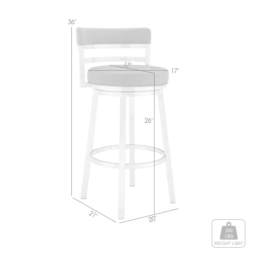Titana 26" Counter Height Swivel Red Faux Leather and Brushed Stainless Steel Bar Stool By Armen Living | Bar Stools | Modishstore - 9