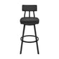 Jinab Swivel Counter Stool in Black Metal with Black Faux Leather By Armen Living | Counter Stools | Modishstore - 3