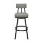 Jinab Swivel Counter Stool in Black Metal with Grey Faux Leather By Armen Living | Counter Stools | Modishstore - 3
