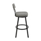Jinab Swivel Counter Stool in Black Metal with Grey Faux Leather By Armen Living | Counter Stools | Modishstore - 4
