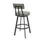 Jinab Swivel Counter Stool in Black Metal with Grey Faux Leather By Armen Living | Counter Stools | Modishstore - 6
