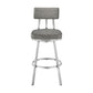 Jinab Swivel Bar Stool in Brushed Stainless Steel with Grey Faux Leather By Armen Living | Bar Stools | Modishstore - 3