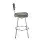 Jinab Swivel Bar Stool in Brushed Stainless Steel with Grey Faux Leather By Armen Living | Bar Stools | Modishstore - 4