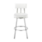 Jinab Swivel Counter Stool in Brushed Stainless Steel with White Faux Leather  By Armen Living | Counter Stools | Modishstore - 3