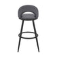 Lottech Swivel Counter Stool in Black Metal and Grey Faux Leather By Armen Living | Counter Stools | Modishstore - 6
