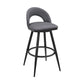 Lottech Swivel Bar Stool in Black Metal with Grey Faux Leather By Armen Living | Bar Stools | Modishstore - 2