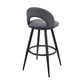 Lottech Swivel Bar Stool in Black Metal with Grey Faux Leather By Armen Living | Bar Stools | Modishstore - 5