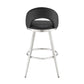 Lottech Swivel Bar Stool in Brushed Stainless Steel with Black Faux Leather By Armen Living | Bar Stools | Modishstore - 6