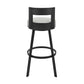 Lynof Swivel Counter Stool in Black Metal with Light Grey Faux Leather By Armen Living | Counter Stools | Modishstore - 6