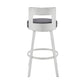 Lynof Swivel Counter Stool in Silver Metal with Grey Faux Leather By Armen Living | Counter Stools | Modishstore - 6