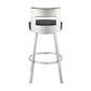 Lynof Swivel Bar Stool in Brushed Stainless Steel with Black Faux Leather By Armen Living | Bar Stools | Modishstore - 6