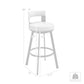Lynof Swivel Bar Stool in Brushed Stainless Steel with White Faux Leather By Armen Living | Bar Stools | Modishstore - 9